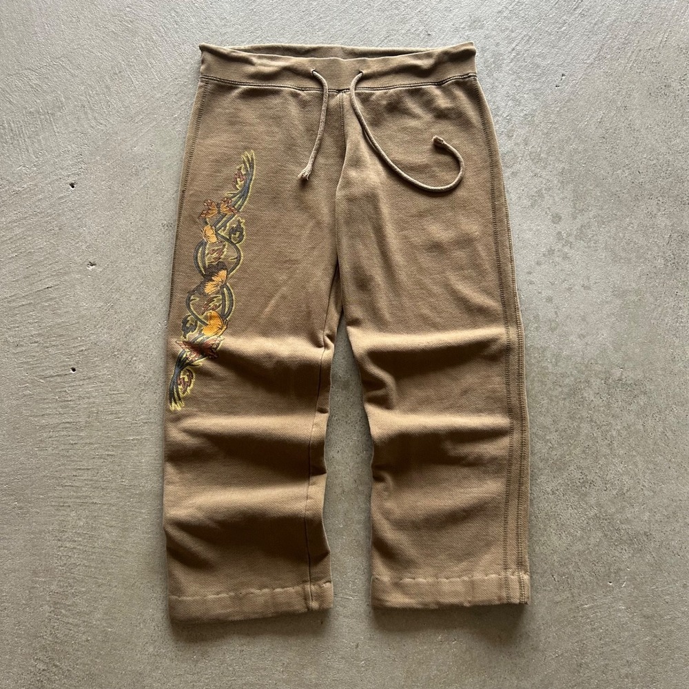 Vintage Y2K Steve & Barrys Butterfly Sweatpants Womens Small Brown Wide Leg
